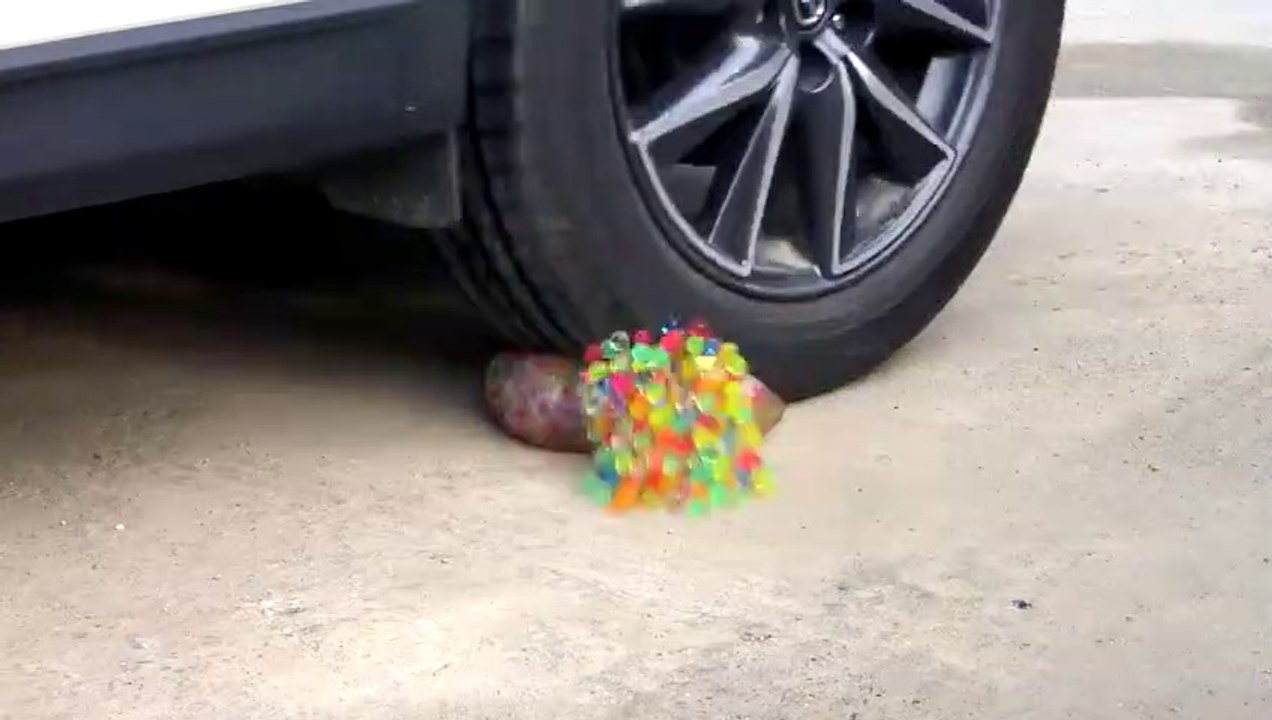 Crushing Crunchy & Soft Things by Car! EXPERIMENT CAR vs GIANT ORBEEZ WATER BALLOON