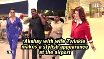 Akshay with wife Twinkle makes a stylish appearance at the airport
