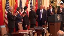 US President Trump Signs New Trade Agreement With China (1)