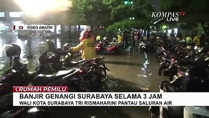 Surabaya Banjir, Risma Turun Tangan Cek Saluran Air