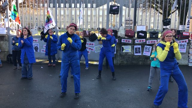 Manifestation des enseignants contre la réforme des retraites à l’inspection académique