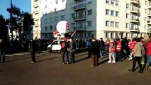 Le cortège de manifestants chalonnais passe le pont Jean-Richard ce jeudi 16 janvier