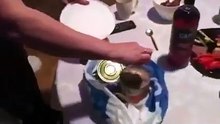 Cão mostra toda a sua indignação quando percebe que a comida é peixe