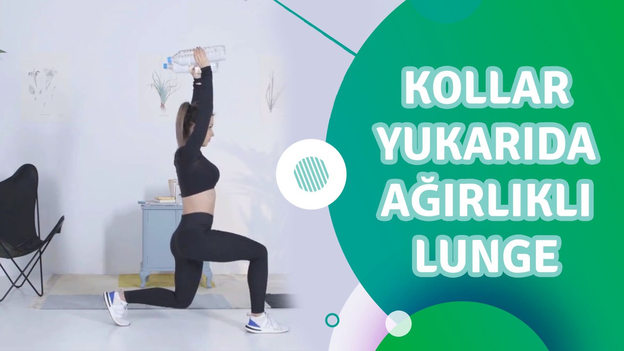 Kollar yukarıda ağırlıklı lunge - Sporcuyum