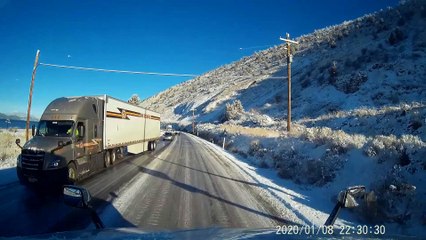 Big Rig Emerges From Icy Accidents Unscathed