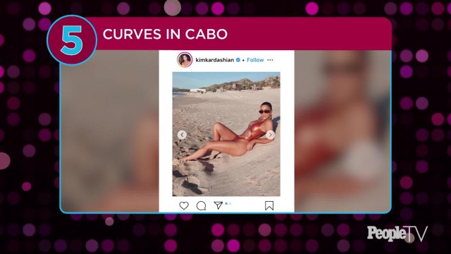 Kim Kardashian Flaunts Curves in Cheeky Cutout Swimsuit While Posing on the Sand in Mexico