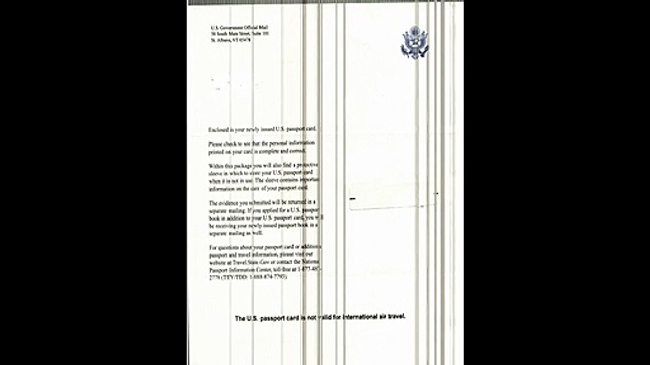 US PASSPORT OFFICIAL MAIL