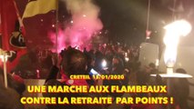 Creteil , manifestation aux flambeaux pour le retrait de 