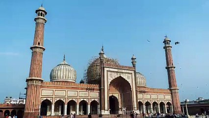 Mosque Undergoing Repairs of Dome Roof Drone Footage