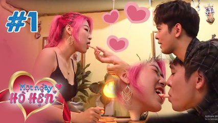 The handsome young actor  helps his one day girl friend's mom chop a chicken