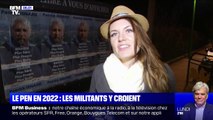 Des militants RN enthousiastes après l'annonce de candidature de Marine Le Pen pour la présidentielle de 2022