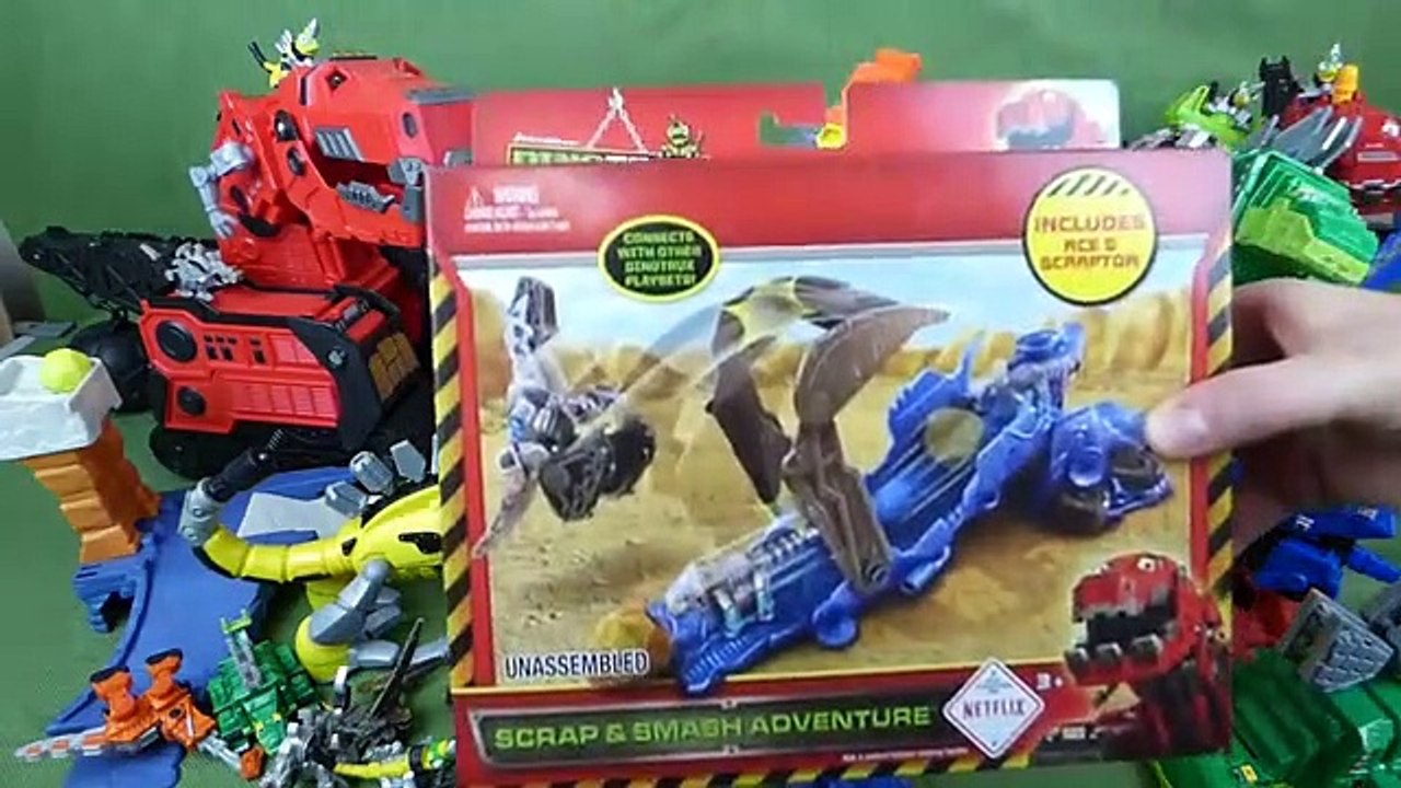 Dinotrux Toys- DINOTRUX Scrap and Smash Adventure Playset with Ace, Dozer, Ty, Ton Ton and More-