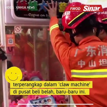 Bomba selamatkan budak terperangkap dalam 'claw machine'