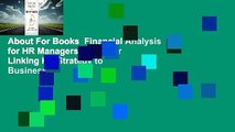 About For Books  Financial Analysis for HR Managers: Tools for Linking HR Strategy to Business