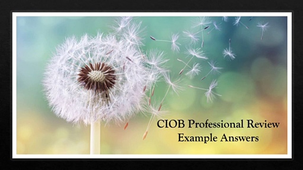Ciob professional review example answers
