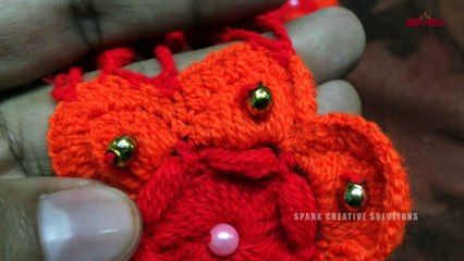 Orange Wollen Flower desigen