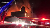 Crews battle huge blaze at the old United Wiping Cloth Company in Pennsylvania