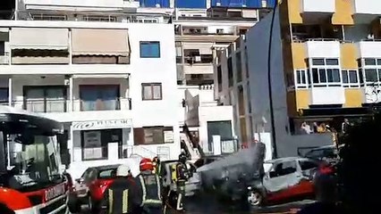 Incendio de tres vehículos en Los Cristianos