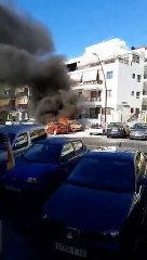 Incendio de tres coches en San Telmo (Los Cristianos)