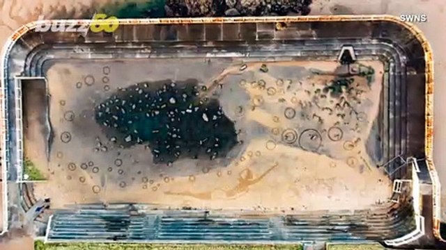 A Derelict Outdoor Swimming Pool Becomes a Work of Art!