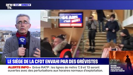 Story 1 : Le siège de la CFDT envahi par des grévistes - 17/01