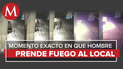 Graban a hombre incendiando local del Centro de CdMx