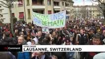 شاهد: الناشطة البيئية تونبرغ تقود مسيرة في لوزان السويسرية