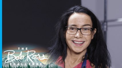Janeane Garofalo goes abstract on a Bob Ross painting — The Bob Ross Challenge