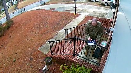 Kind Military Stranger Folds Damaged Flag