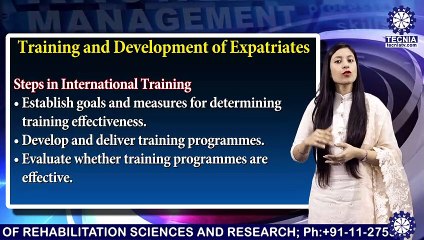 BBA || Ms. Punitika Batra || TRAINING AND DEVELOPMENT OF EXPATRIATES || TIAS || TECNIA TV