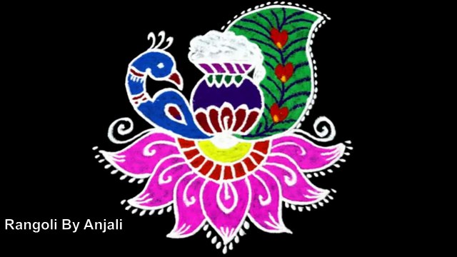Pongal Rangoli 2020 || 5x3 Middle Dots Peacock kolam || Simple Pongal Peacock Pot Rangolio 2020