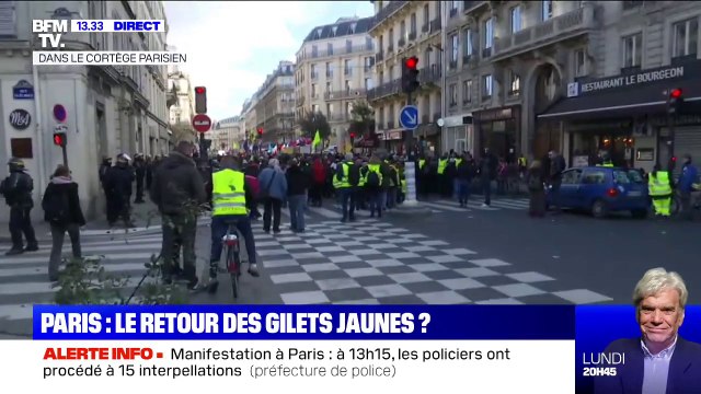 Selon un premier bilan de la préfecture, les policiers ont procédé à 15 interpellations depuis le début de la manifestation à Paris