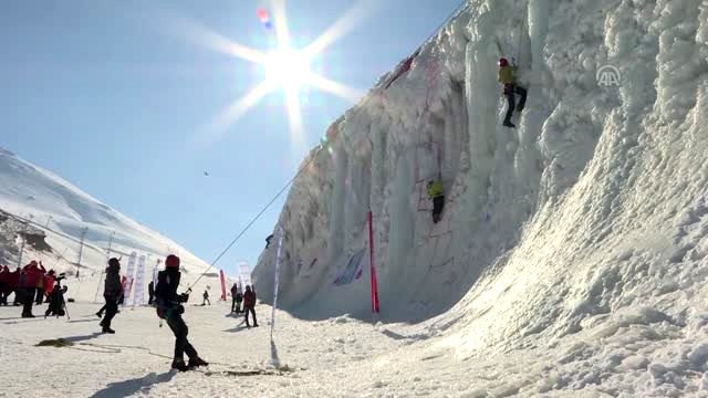 Türkiye Buz Tırmanış Şampiyonası Erzurum'da başladı