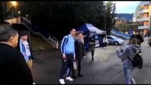 Lazio, l'uscita dei giocatori dallo stadio
