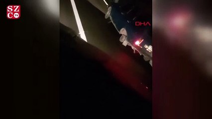 Otomobil 3 tekerlek üzerinde yol aldı