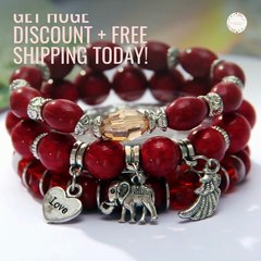 Boho Love Peace Faith Charm Bracelet Set (3pcs)