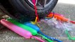 Crushing Crunchy & Soft Things by Car! Experiment- Long Balloons vs Car