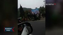 Detik-Detik Kecelakaan Bus Purnamasari Terguling di Subang