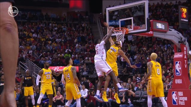 McGee block leads to LeBron layup