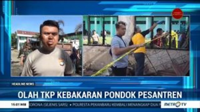 Polisi Olah TKP Kebakaran Ponpes Al Ikhlas Lampoko Polewali Mandar