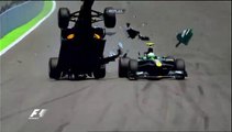 F1 2010 Valencia Race Webber Massive Crash Flip over Kovalainen