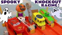 Spooky Hot Wheels Funlings Race with Disney Pixar Cars 3 Lightning McQueen vs Toy Story 4 and Paw Patrol pups with Spongebob Squarepants in this Full Episode English
