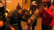 Enfrentamientos entre la policía y los manifestantes durante las protestas contra la crisis económica y la corrupción en el Líbano