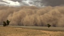 Cloud of dust rolls over the horizon