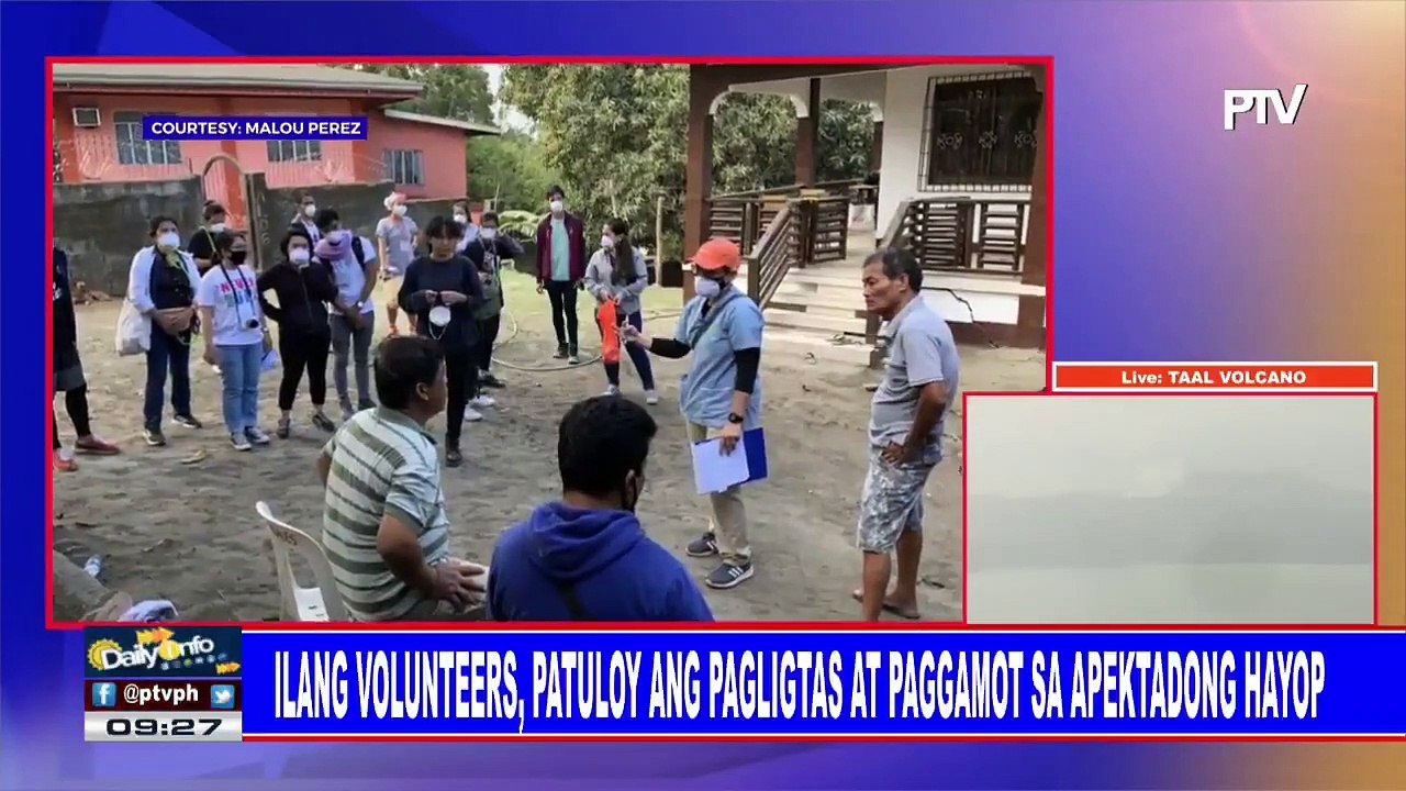 Ilang volunteers, patuloy ang pagligtas sa at paggamot sa apektadong hayop #TaalAlert #LagingHanda
