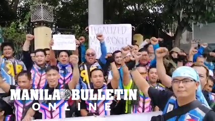 Angkas riders converge in front of Senate