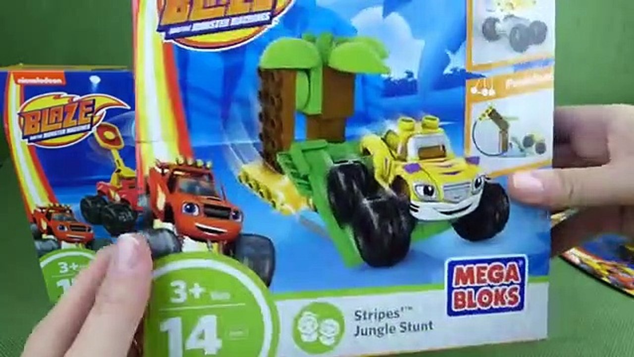 Blaze and the Monster Machines Mega Bloks Toys Blaze Truckball Team Up Stripes Jungle Stunt Set Toys