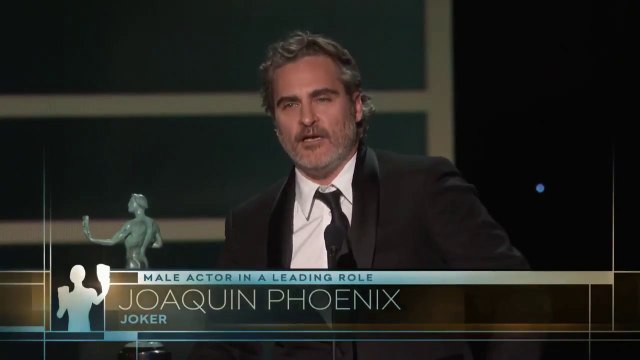 Oscar Awards 2020-Joaquin Phoenix SAG Awards with a great acceptance speech honoring his fellow nominees - SAG Awards # jokermovie