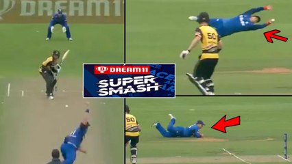 New Zealand Cricketer's Unbelievable One-Handed Flying Catch || Oneindia Telugu