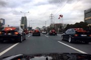 İstanbul'da asker uğurlama konvoyunda 